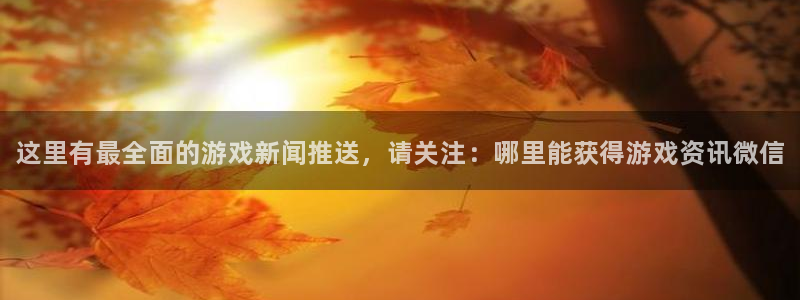 赢咖娱乐在线登录：这里有最全面的游戏新闻推送，请关注：哪里能