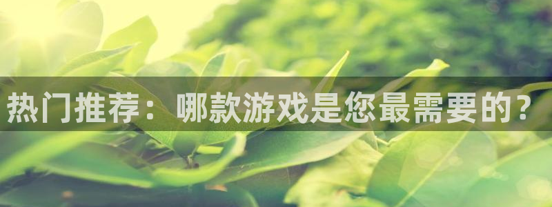赢咖娱乐网页登录入口：热门推荐：哪款游戏是您最需要的？